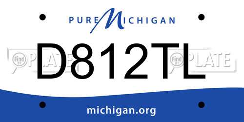 D812TL Michigan License Plate