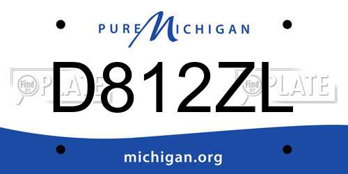 D812ZL Michigan License Plate