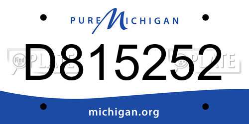D815252 Michigan License Plate