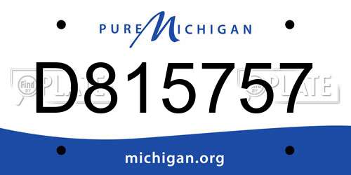 D815757 Michigan License Plate