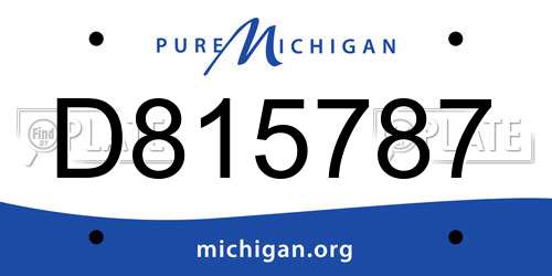 D815787 Michigan License Plate