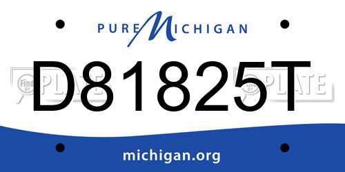 D81825T Michigan License Plate