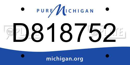 D818752 Michigan License Plate