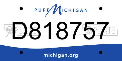 D818757 Michigan License Plate