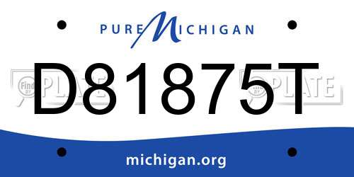 D81875T Michigan License Plate