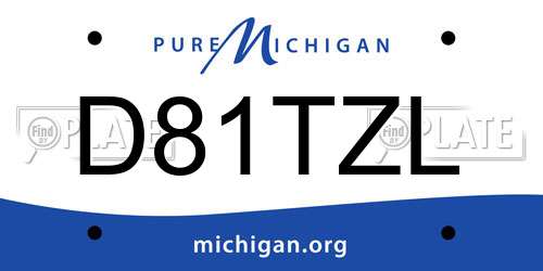 D81TZL Michigan License Plate