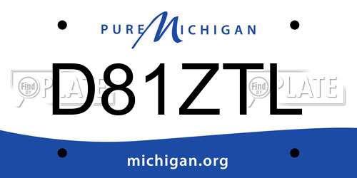 D81ZTL Michigan License Plate