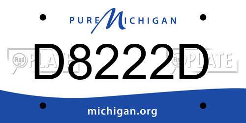 D8222D Michigan License Plate