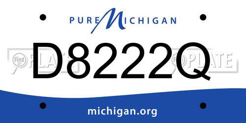 D8222Q Michigan License Plate