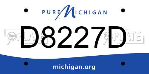 D8227D Michigan License Plate