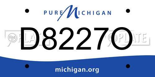 D8227O Michigan License Plate