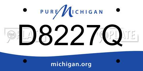D8227Q Michigan License Plate