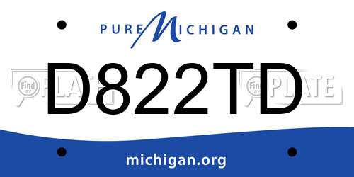D822TD Michigan License Plate