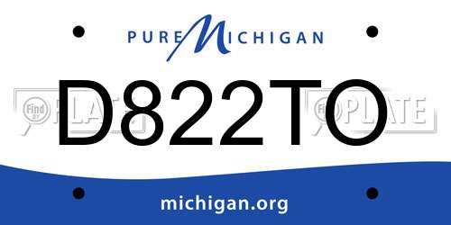 D822TO Michigan License Plate