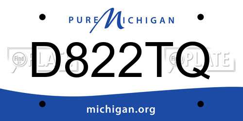 D822TQ Michigan License Plate