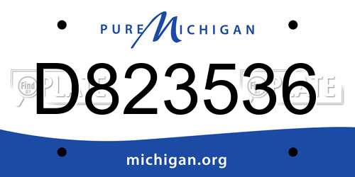 D823536 Michigan License Plate
