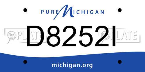 D8252I Michigan License Plate