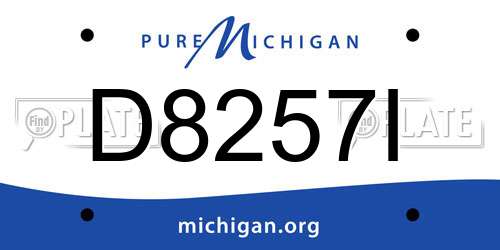 D8257I Michigan License Plate