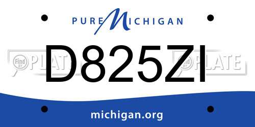 D825ZI Michigan License Plate