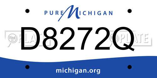 D8272Q Michigan License Plate