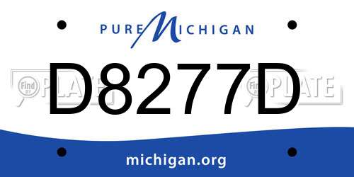 D8277D Michigan License Plate