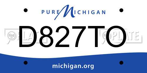 D827TO Michigan License Plate