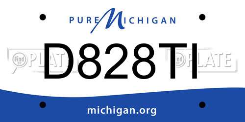 D828TI Michigan License Plate