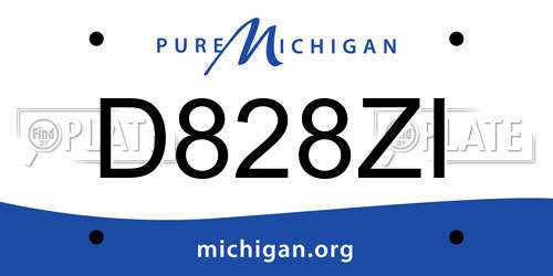 D828ZI Michigan License Plate