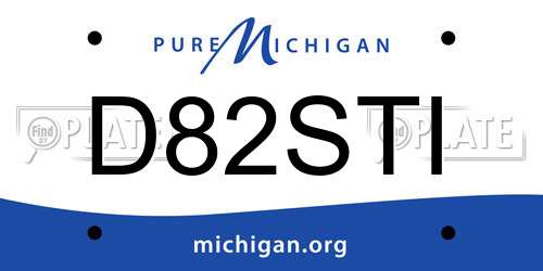 D82STI Michigan License Plate