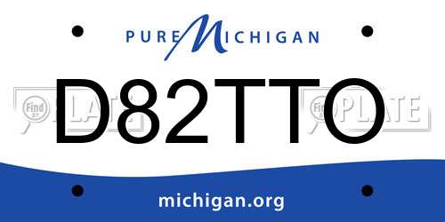 D82TTO Michigan License Plate