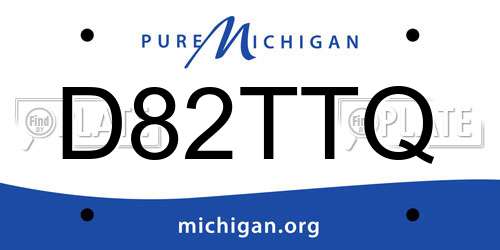 D82TTQ Michigan License Plate