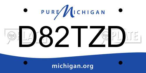 D82TZD Michigan License Plate