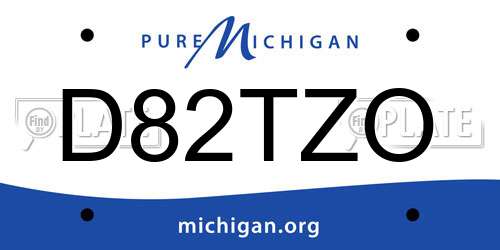 D82TZO Michigan License Plate