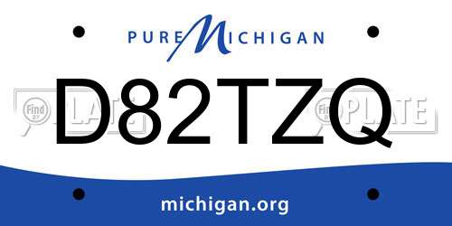 D82TZQ Michigan License Plate