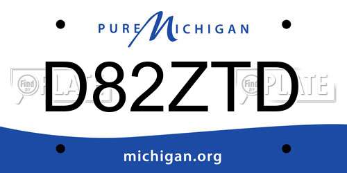 D82ZTD Michigan License Plate