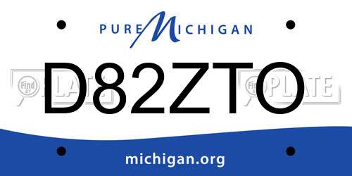 D82ZTO Michigan License Plate