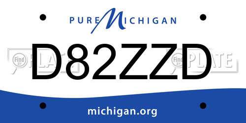 D82ZZD Michigan License Plate