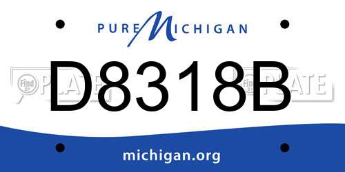 D8318B Michigan License Plate
