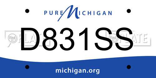 D831SS Michigan License Plate