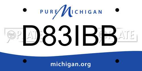 D83IBB Michigan License Plate