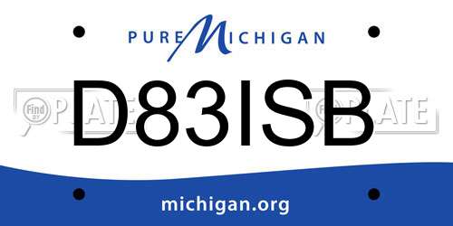 D83ISB Michigan License Plate
