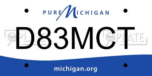 D83MCT Michigan License Plate