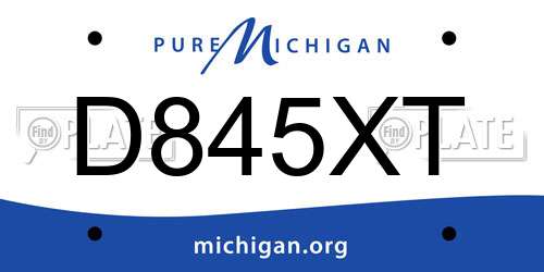 D845XT Michigan License Plate