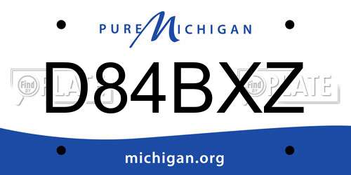 D84BXZ Michigan License Plate