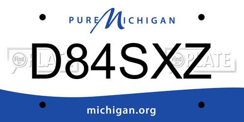 D84SXZ Michigan License Plate