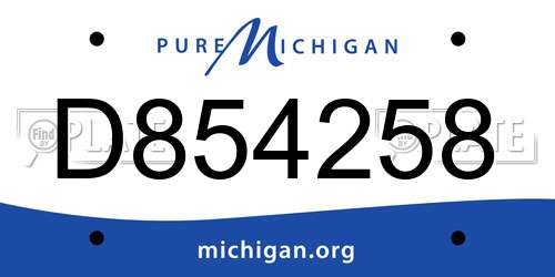 D854258 Michigan License Plate