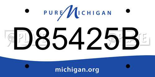 D85425B Michigan License Plate