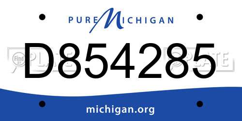 D854285 Michigan License Plate
