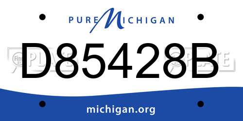 D85428B Michigan License Plate