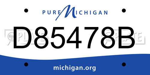 D85478B Michigan License Plate